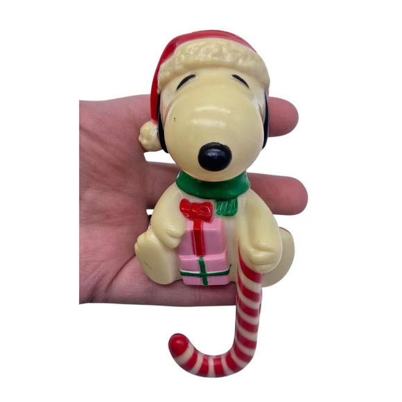 Vintage Snoopy Christmas Stocking Holder Hanger Plastic Retro 1970s 1980s - Picture 5 of 12